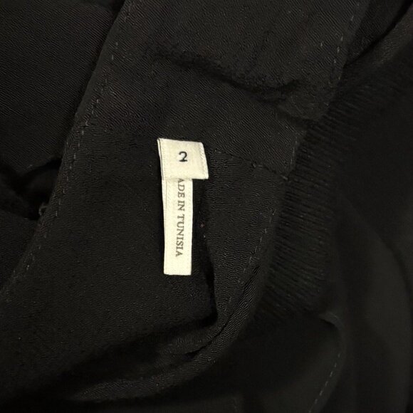 Sandro Paris Black Viscose Crepe Exposed Zipper Flutter Sleeve Dress Size 2 - Picture 9 of 10